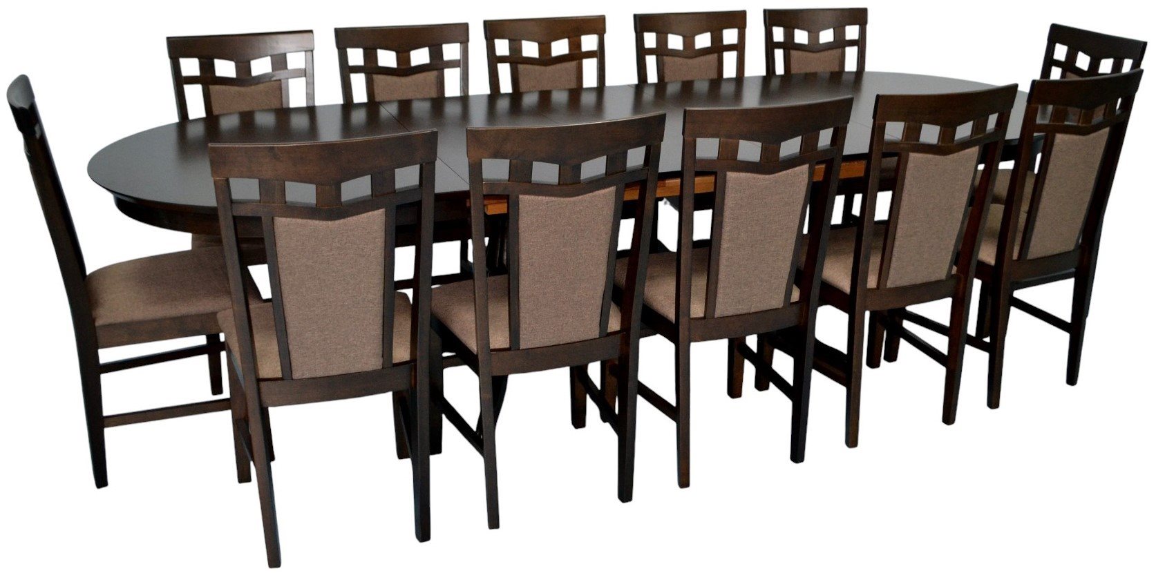 Set pentru bucătărie Evelin HV-33V Chocolate + 12 scaune Deepa R Chocolate/Ekea12 Dark Brown
