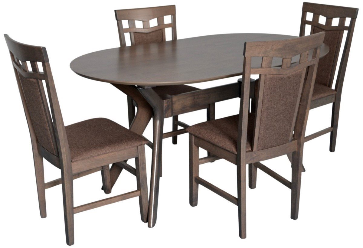 Set pentru bucătărie Evelin Raffles Oval Antique Grey + 4 Deepa R Antique Grey/Ekea12 Dark Brown