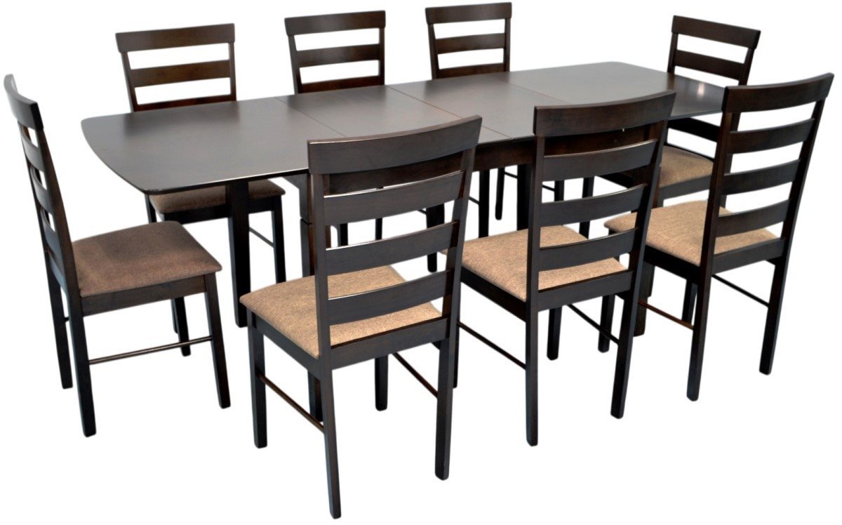 Set pentru bucătărie Evelin HV-27V Chocolate + 8 scaune GLORIA Chocolate/Ekea12 Dark Brown