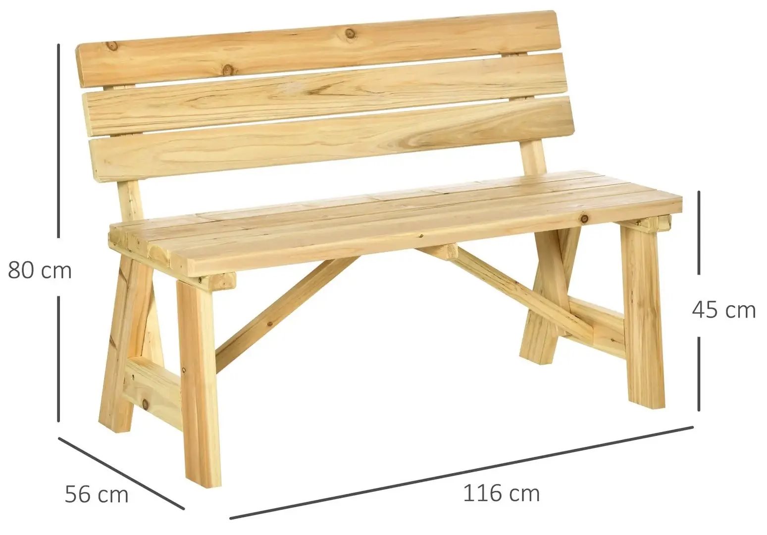 Садовая скамейка Outsunny 84B-844ND Natural