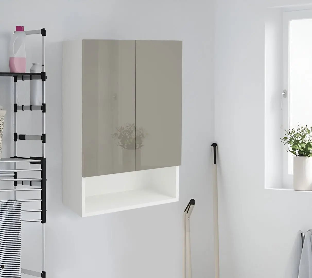 Шкаф навесной Haaus Zed 2D 72x48 cm (Grey Gloss/White)