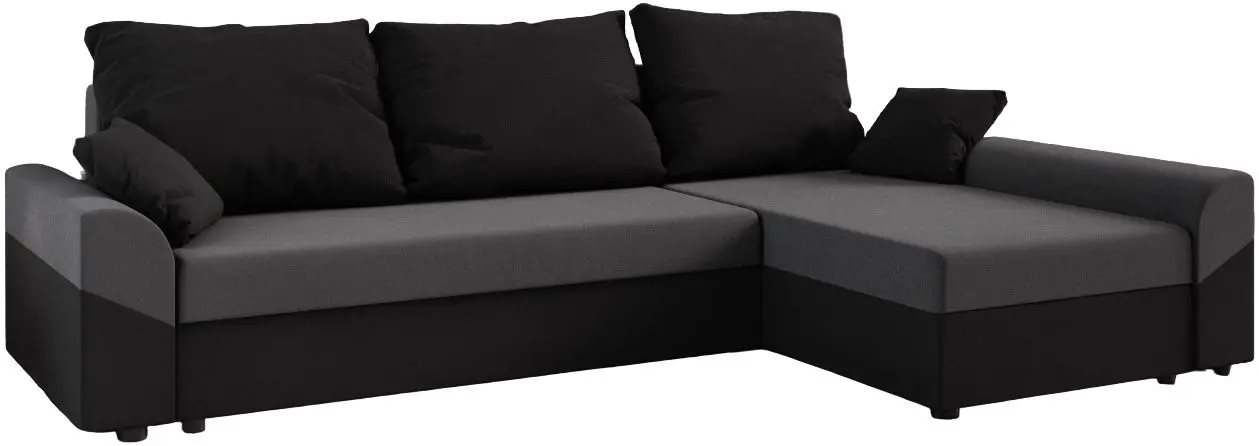 Диван угловой Space Meble Mikrofaza 27/Mikrofaza 15 Gray/Black