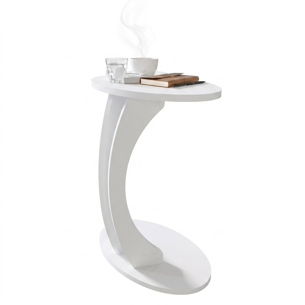 Măsuță de cafea Bofigo Ellipse White