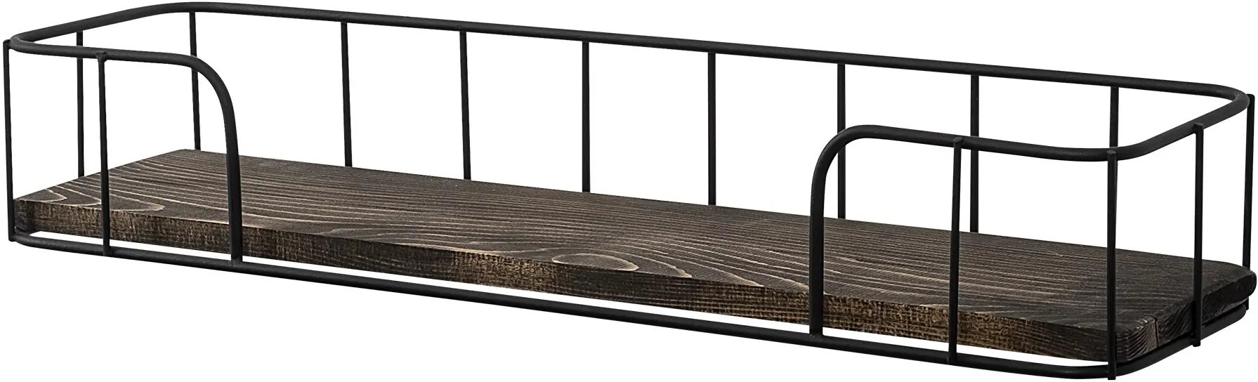 Полка Mirage Meble Syringa Dark Walnut/Black