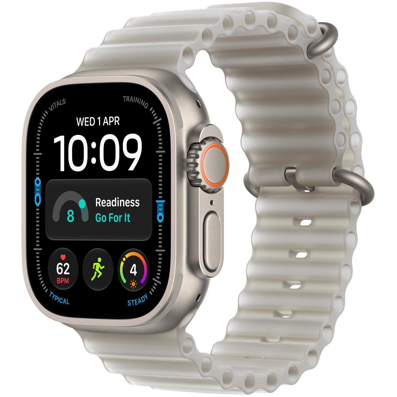 Ceas inteligent Apple Watch Ultra 4 GPS + LTE 49mm MJAD4 Natural Titanium Case Tran. Gray Ocean Band