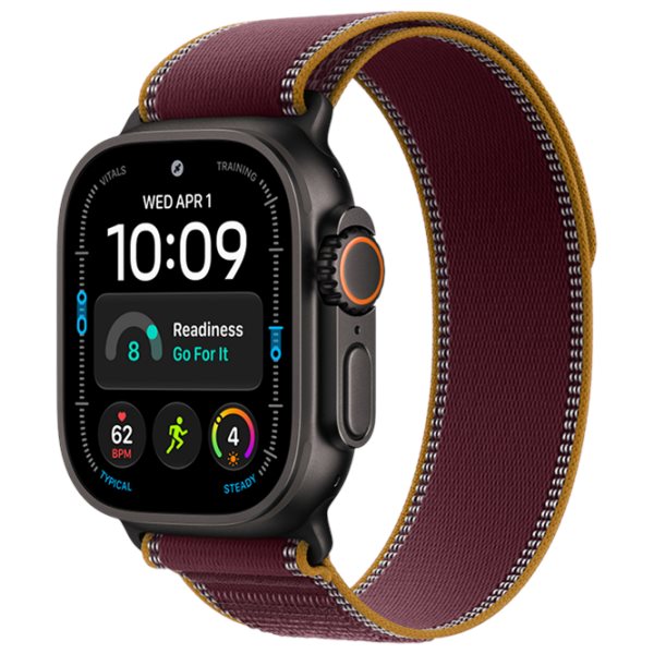 Ceas inteligent Apple Watch Ultra 4 GPS + LTE 49mm MJC44 Black Titanium Case Burgundy Trail Loop M/L
