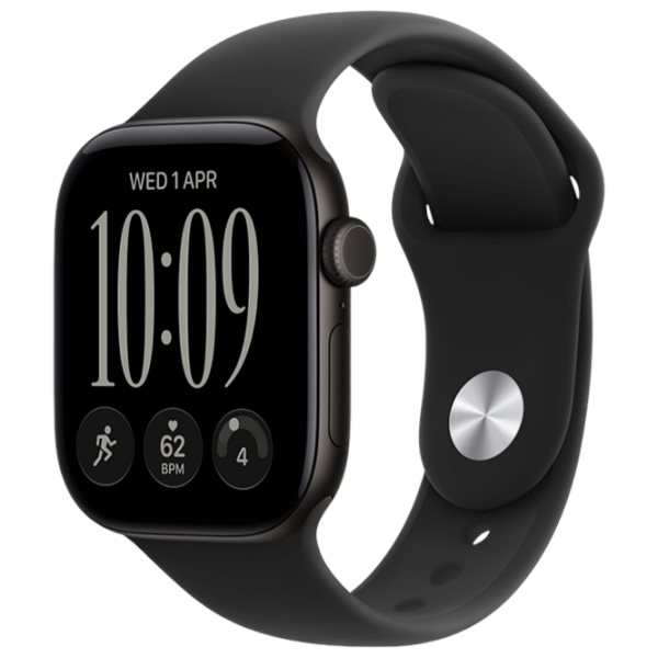 Умные часы Apple Watch Series 12 GPS 46mm MJEK4 Black Aluminium Case with Black Sport Band S/M
