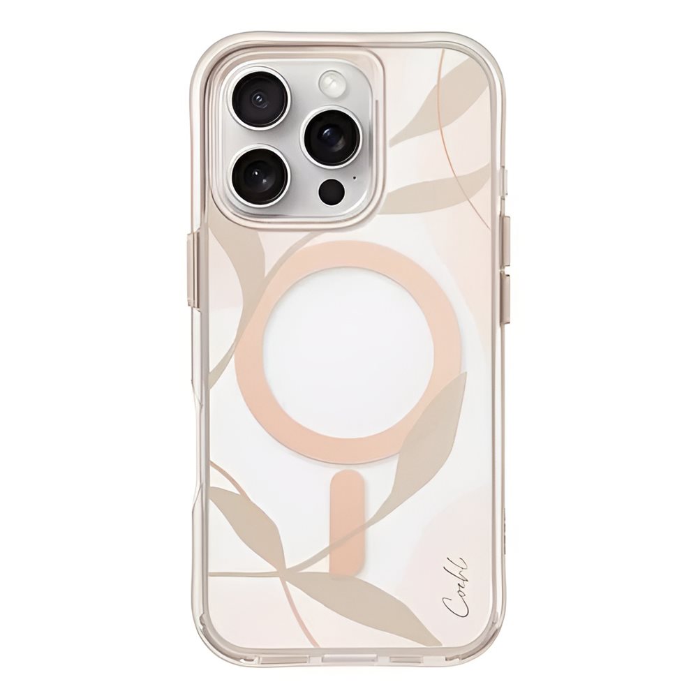 Husă Uniq Apple iPhone 16 Pro Coehl with Magclick Charging Verdure, Spring Blossom