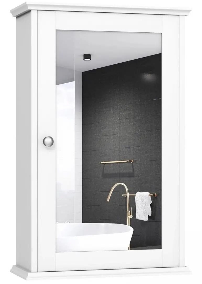 Dulap cu oglindă Costway BA8033WH White
