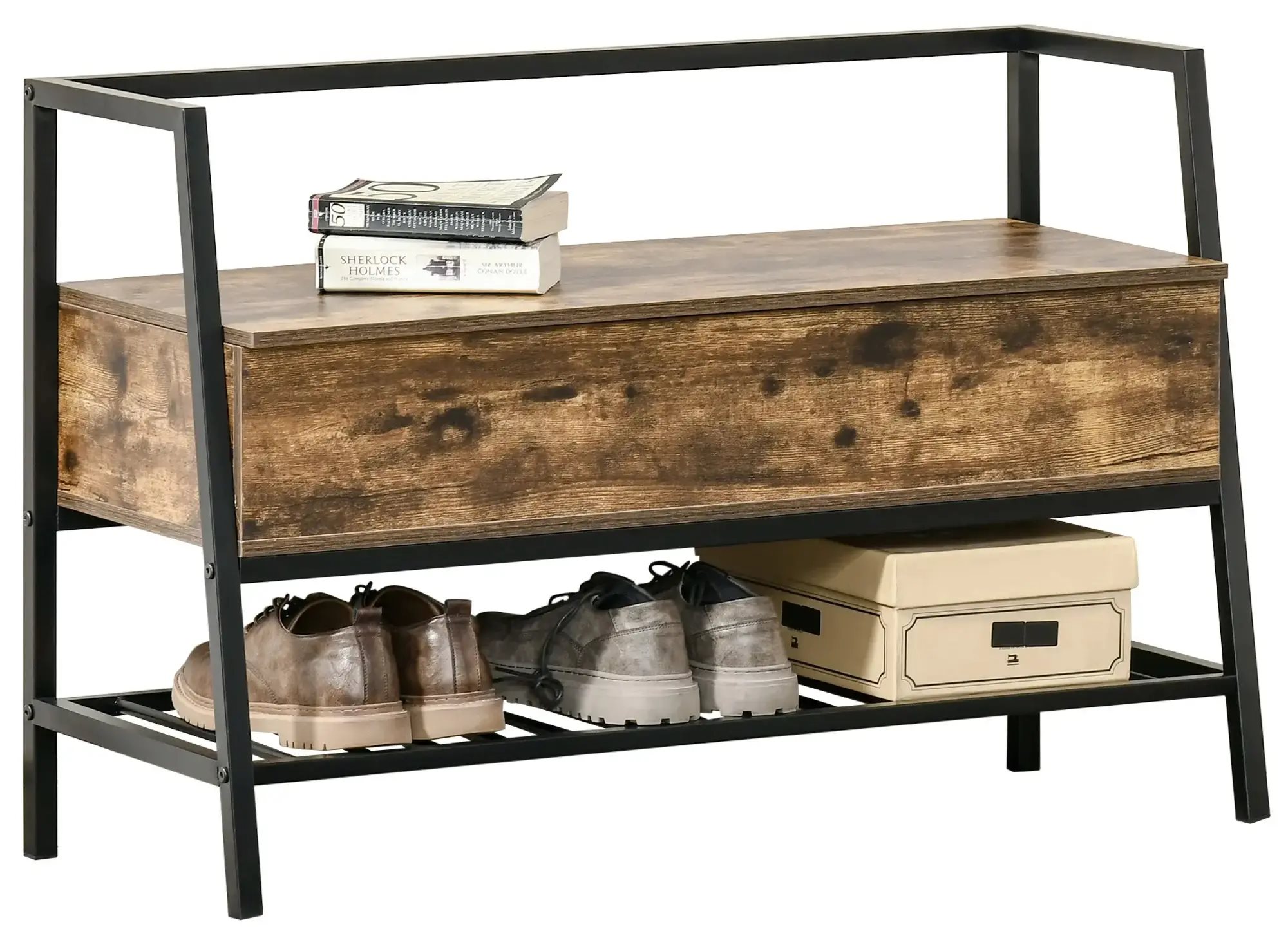 Банкетка для обуви Homcom 837-174 Rustic Brown/Black