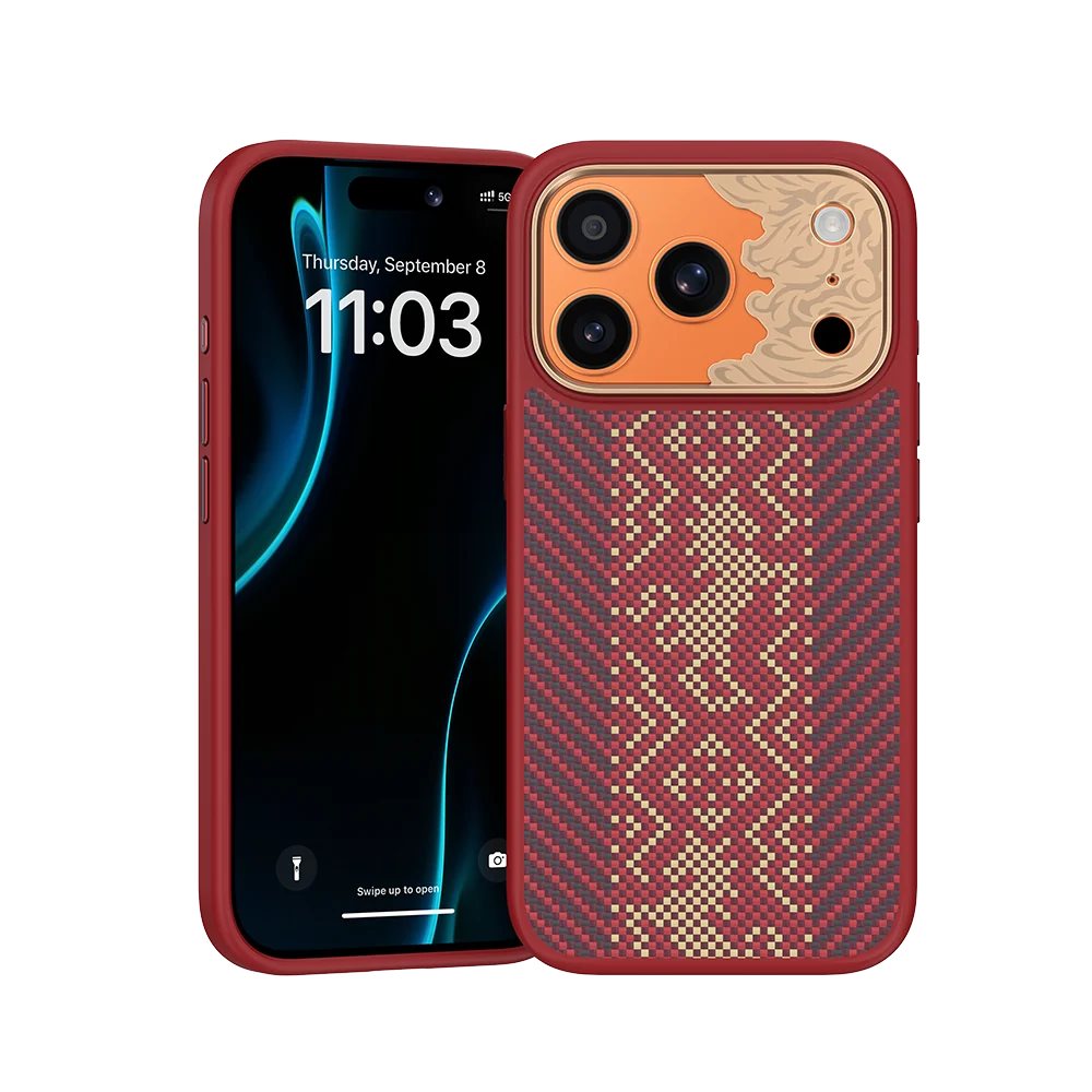 Husă Benks ArmorPro Knight Kevlar iP17 Pro Red/Gold