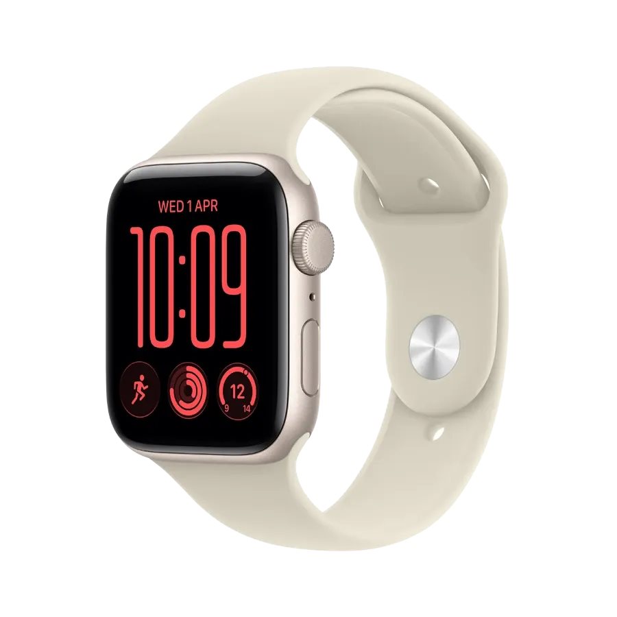 Ceas inteligent Apple Watch SE 3 GPS 44mm MJL54 Starlight Aluminium Case Sand Sport Band M/L