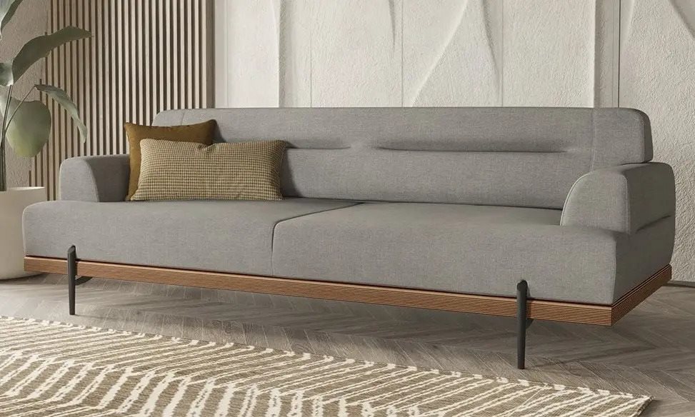 Canapea Modalife Linen 3 Light Grey