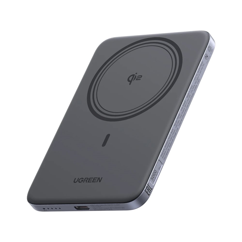 Baterie externă UGREEN Magsafe Ultra-Slim Qi2 5000mAh, 15W, Grey