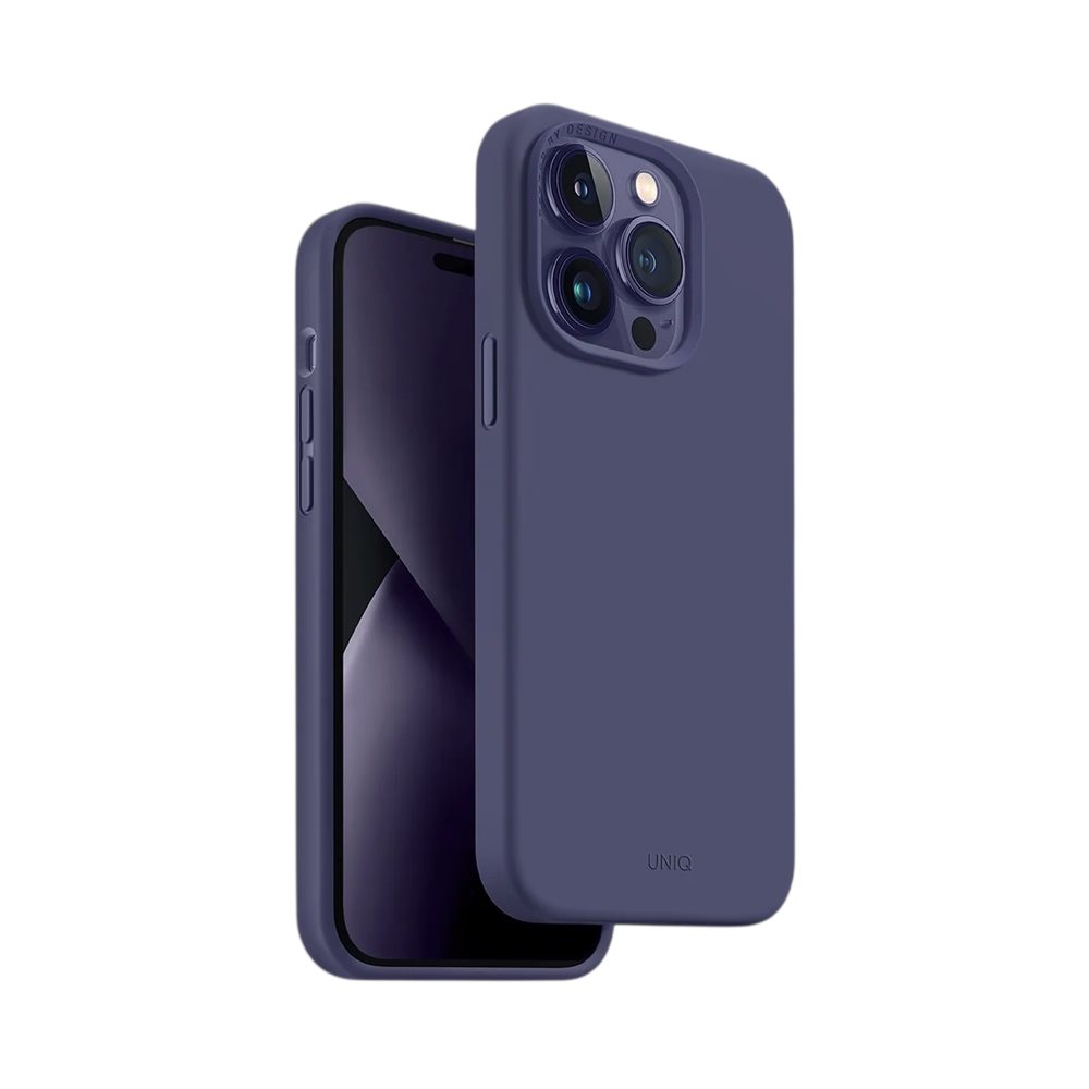 Husă Uniq Lino Fig pentru iPhone 14 Pro, silicon, violet