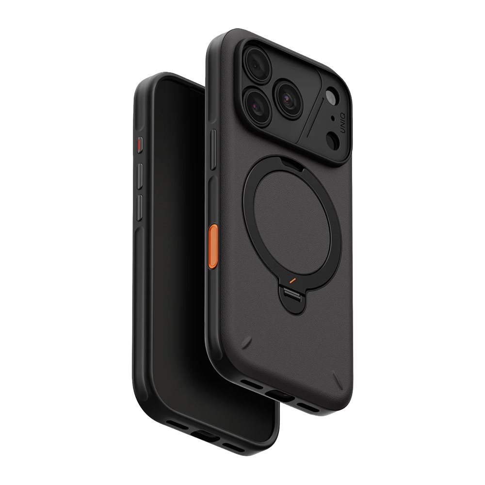 Husă UNIQ Elix cu suport rotativ 360° pentru iPhone 18 Pro, Charcoal Grey
