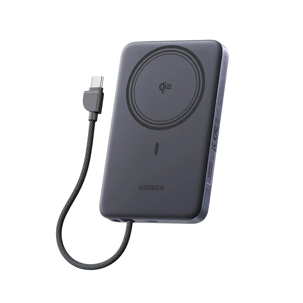 Baterie externă UGREEN MagFlow Air Qi2 10000mAh, 15W, Grey