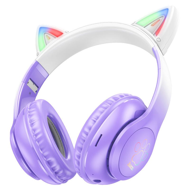Căști HOCO W42 Cat ear kids Purple Grape