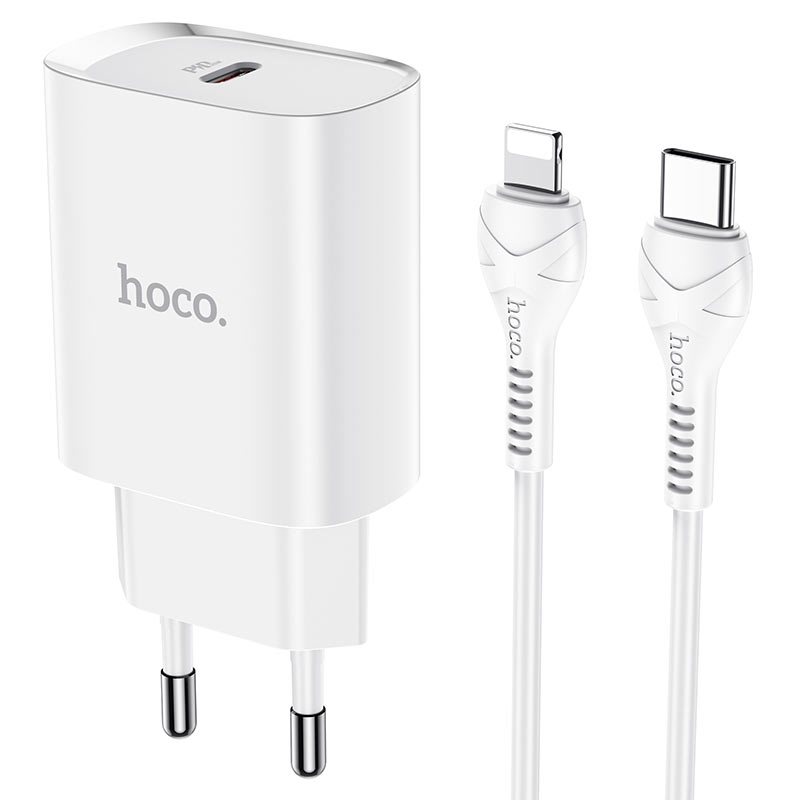 Зарядка HOCO N14 Smart Charging + кабель Lightning White