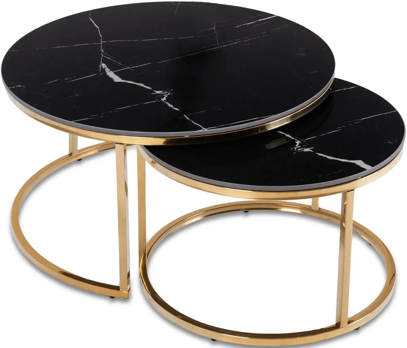 Set masute pentru reviste Mebel Elite Milano Black Marble/Gold