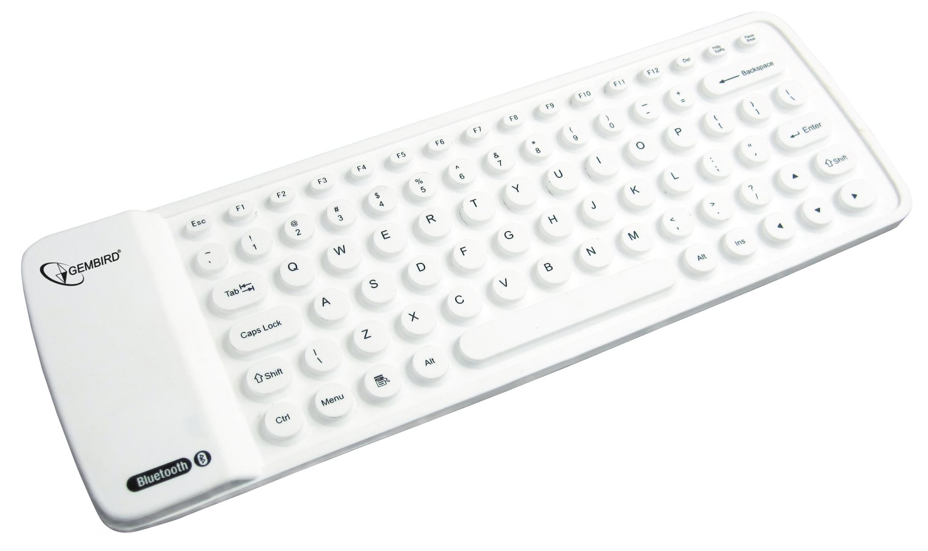 Image Гибкая беспроводная клавиатура Gembird KB-BTF1-W-US Bluetooth (White)