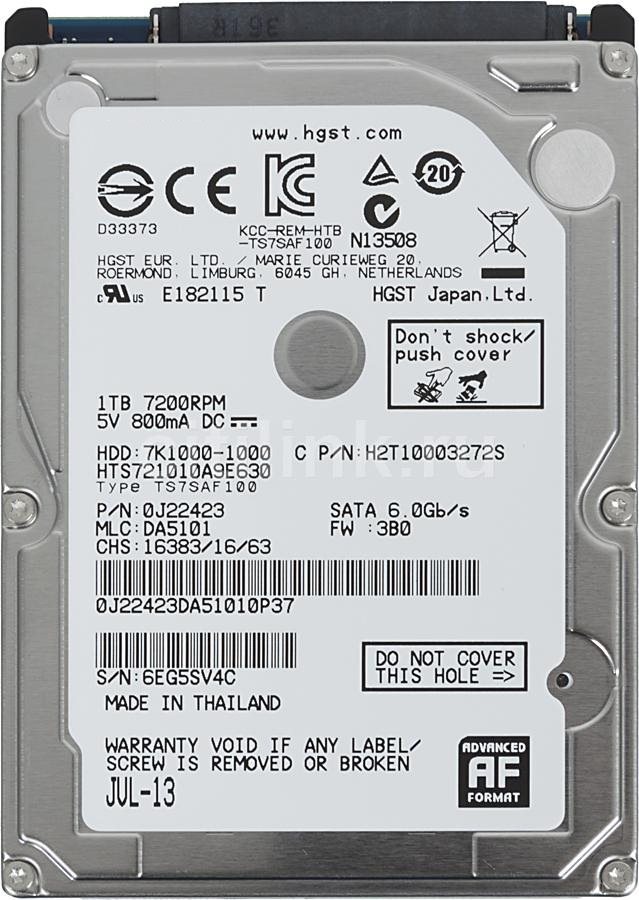 Image Жесткий диск Hitachi Travelstar 7K1000 1Tb (HTS721010A9E630)