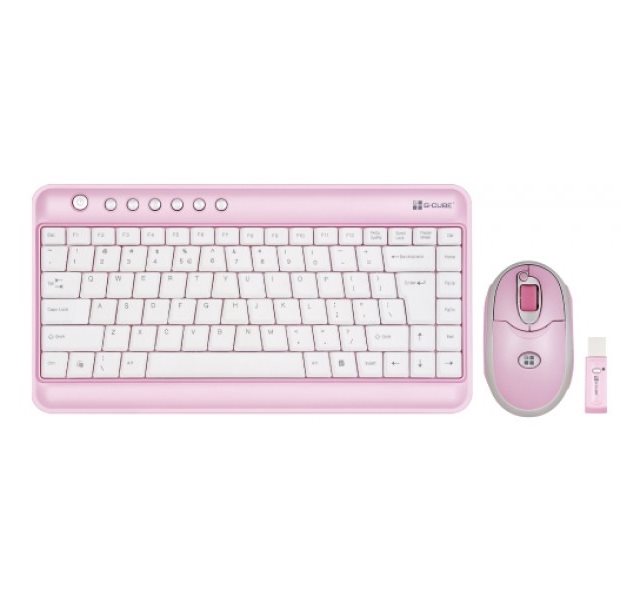 Image Беспроводной комплект клавиатура + мышь G-Cube GRKST-520C Travel Tini USB Pink