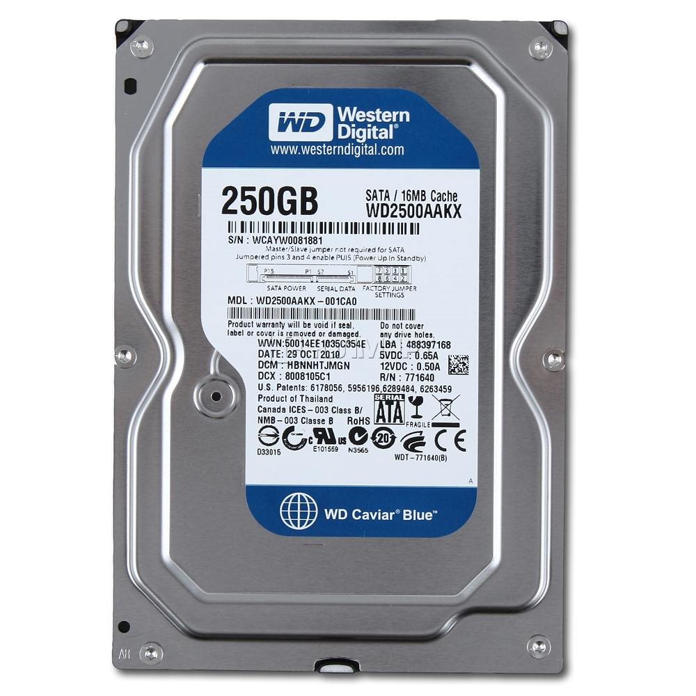 Image Жесткий диск Western Digital Caviar Blue 250Gb (WD2500AAKX)