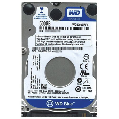 Image Жесткий диск Western Digital Blue 500Gb (WD5000LPVX)