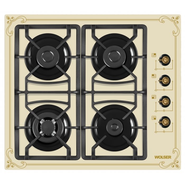 Image Варочная панель газовая Wolser WL- F 6401 GT IC Ivory Rustic