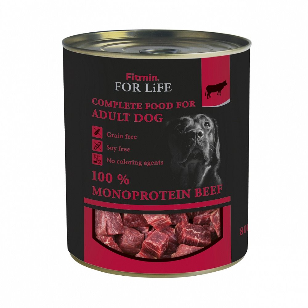 Image Влажный корм для собак Fitmin tin beef 800g * 6