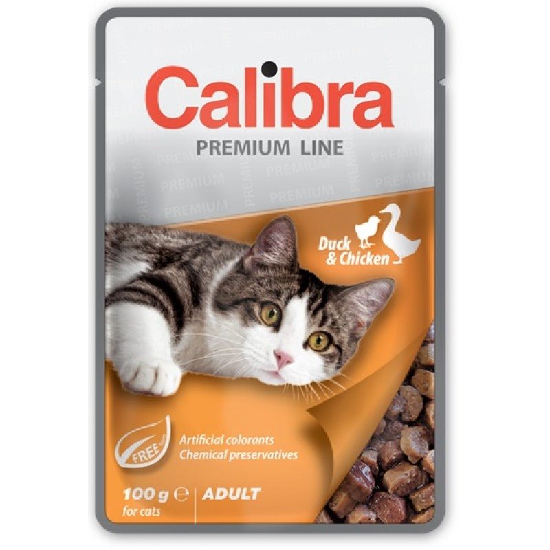 Image Hrana umeda pentru pisici Calibra Cat pouch Premium Adult Duck&Chiken 100g * 24 buc