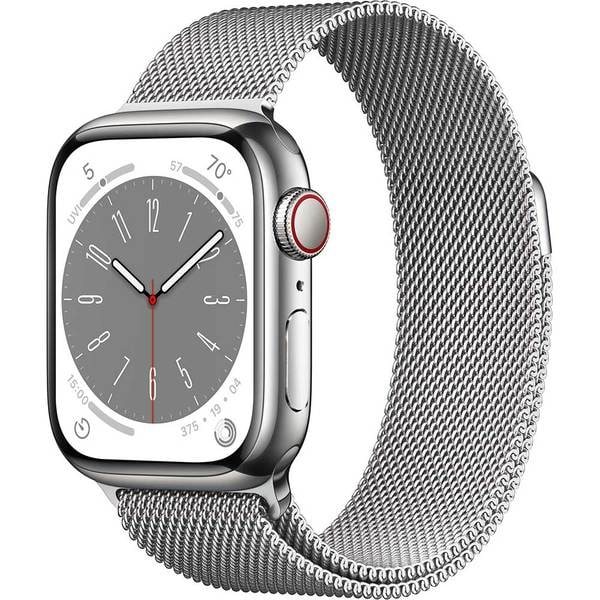 Image Умные часы Apple Watch Series 8 45mm MNKJ3 GPS + LTE Silver S. Steel Case