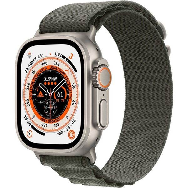 Image Умные часы Apple Watch Ultra GPS + LTE 49mm MNHC3 Titanium Case with Green Alpine Loop - S