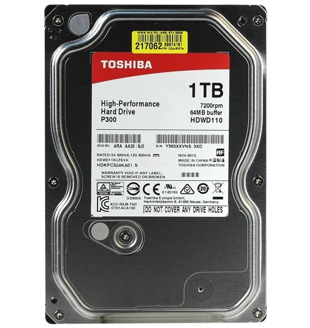 Image Жесткий диск HDD Toshiba P300 HDWD110UZSVA 1Tb