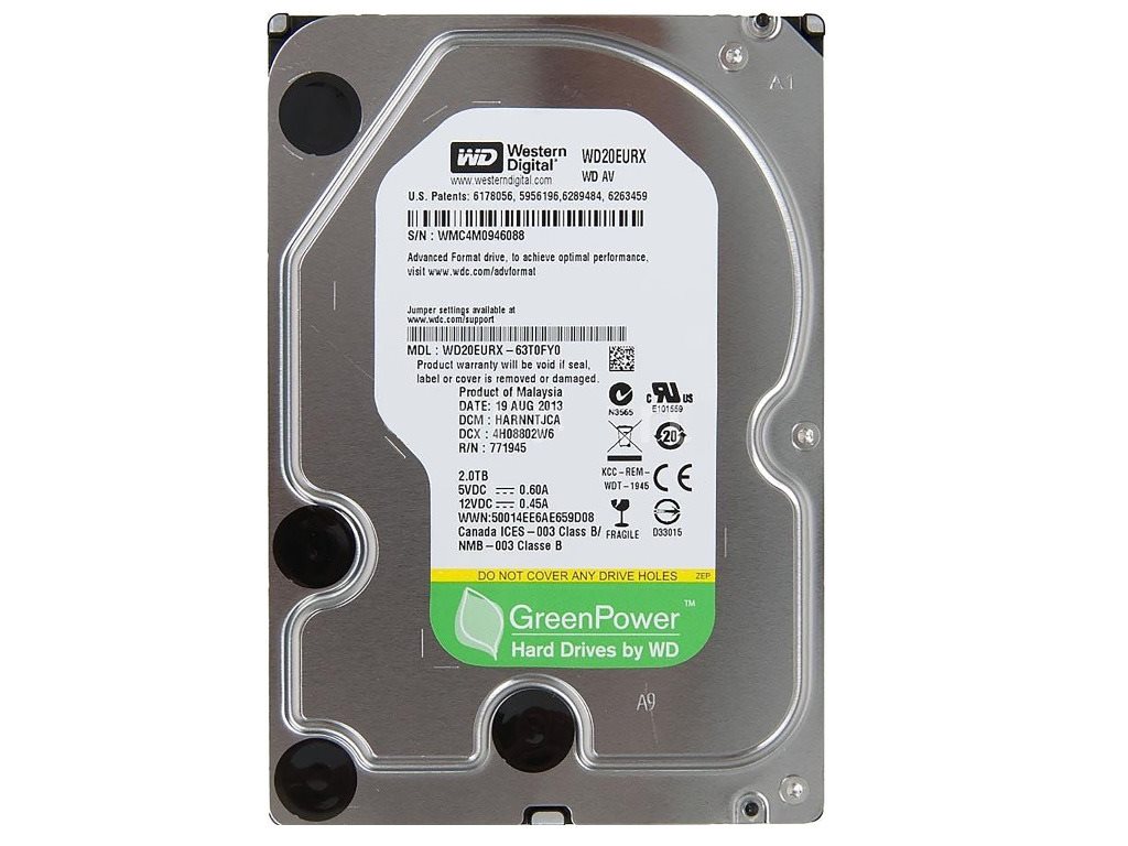 Image Hard disk HDD Western Digital AV-GP 2Tb (WD20EURX-FR)