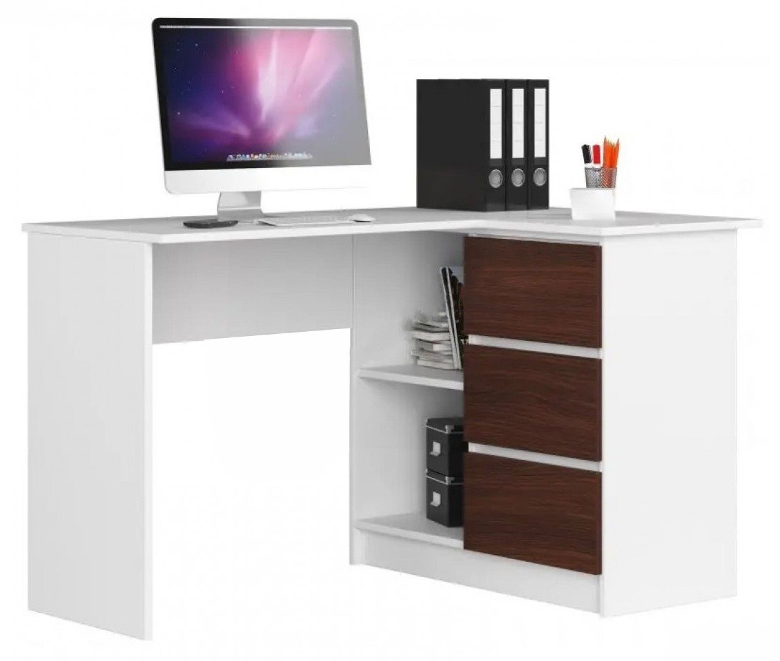 Image Masa de birou Akord B16 Right Wenge, White