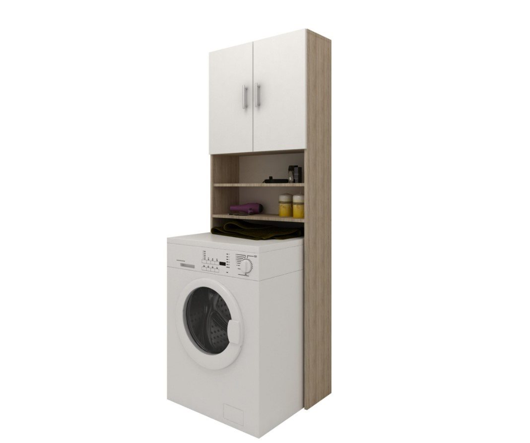 Image Шкаф Haaus 65x27x190 White, Sonoma Oak