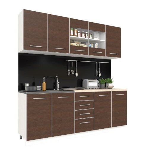 Image Кухня Haaus Riga 2.0м White/Pine Dark