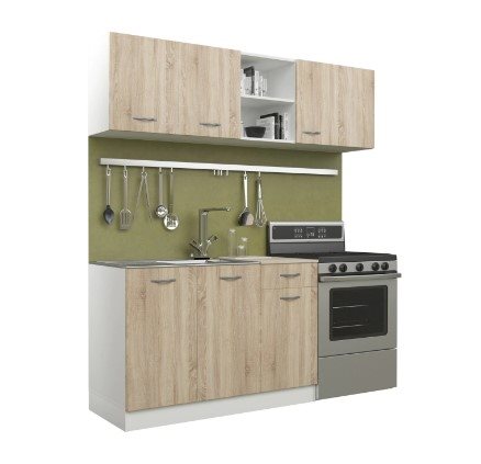 Image Bucatarie Haaus L 1.8м White/Sonoma Oak