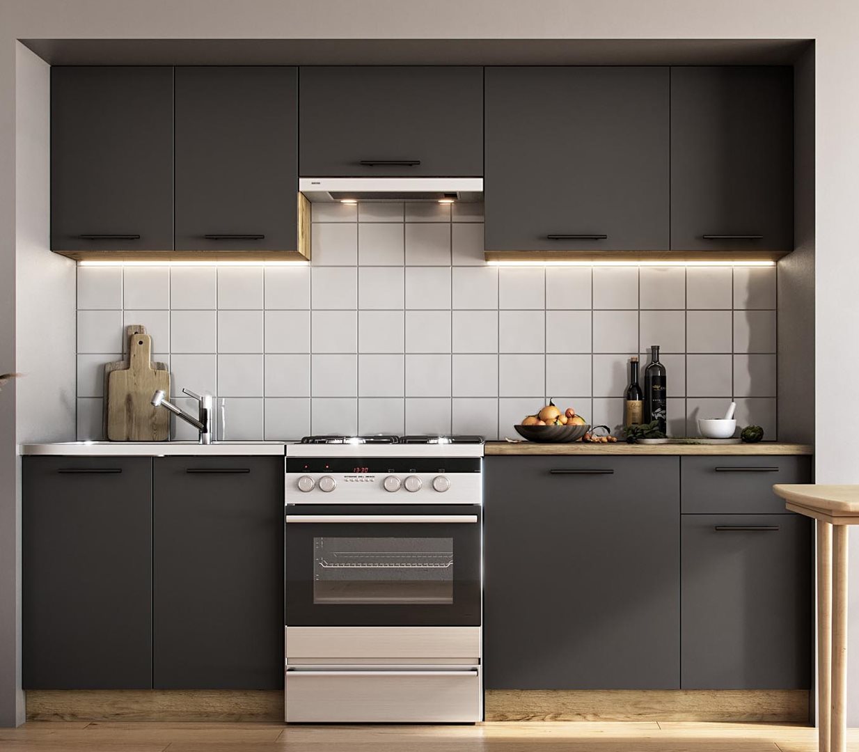 Image Кухня Halmar Daria 2.4м Craft Oak/Anthracite