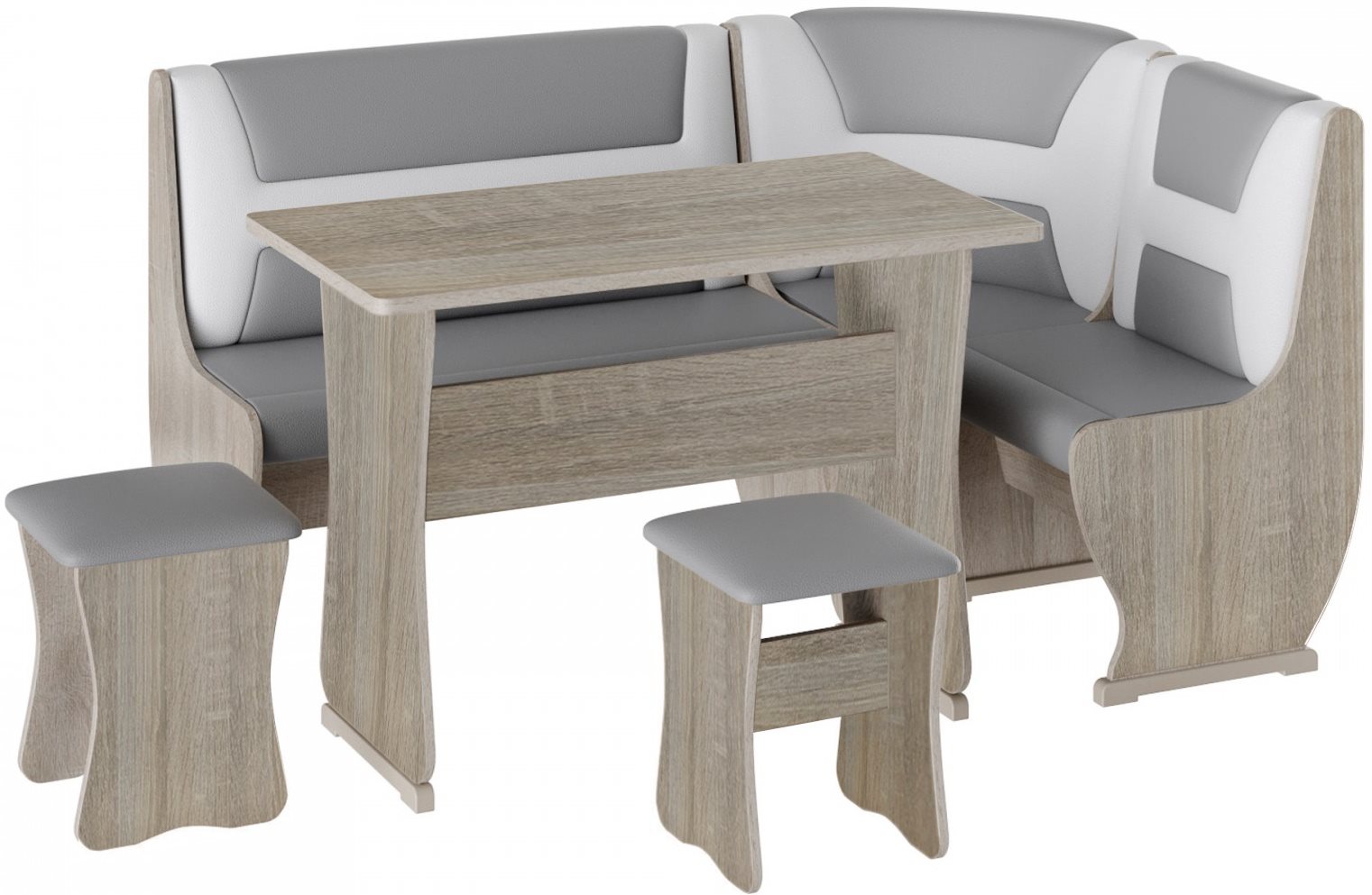 Image Coltar de bucatarie BonMebel Uyut 3 Oak Sonoma /Grey/White