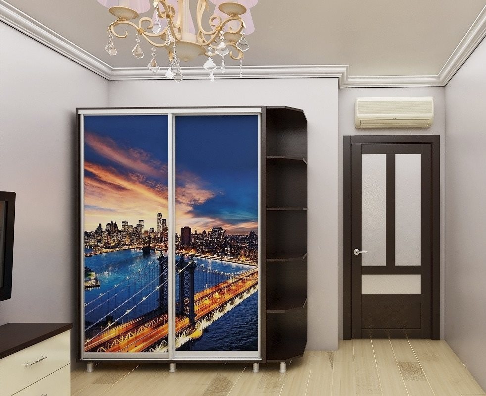 Image Шкаф купе PS ДХ-120 1.2 м фотопечать 2 двери