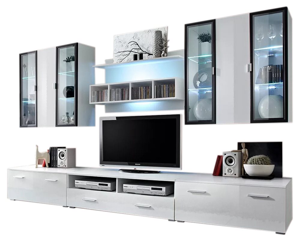 Image Стенка ASM Quadro WS QU 3м White Gloss/Black Matt