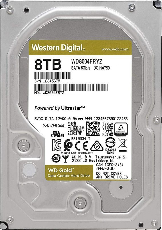Image Hard disc HDD Western Digital Gold 8TB (WD8004FRYZ)