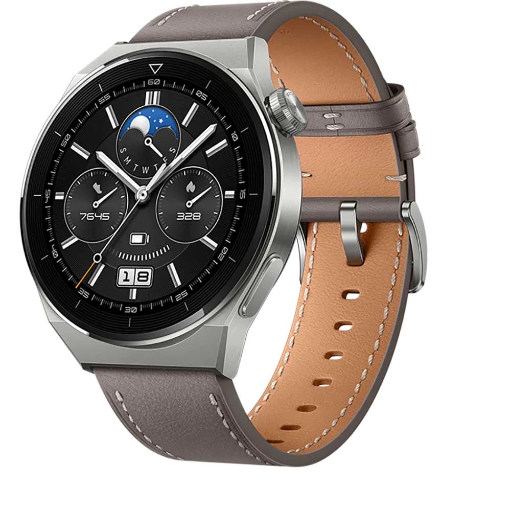 Image Умные часы HUAWEI Watch GT 3 Pro Titanium 46mm Gray Leather Strap