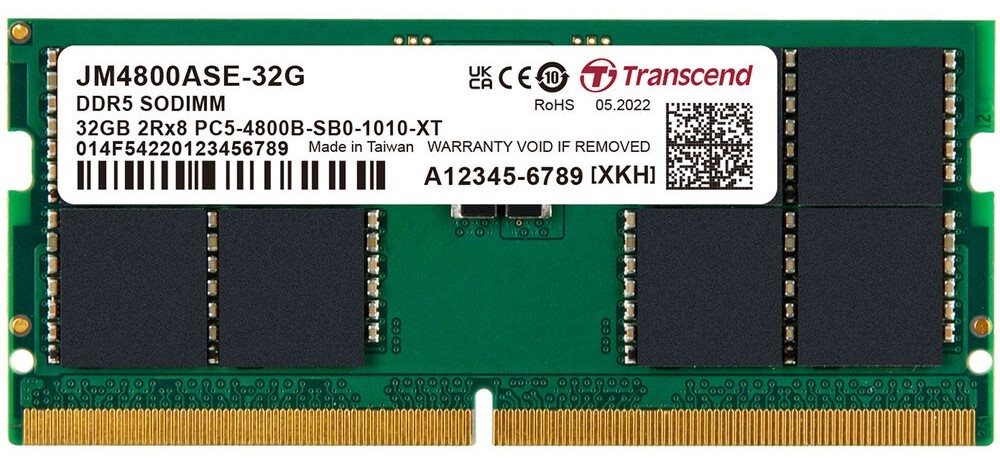 Оперативная память Transcend JetRam 32Gb DDR5-4800MHz SODIMM
