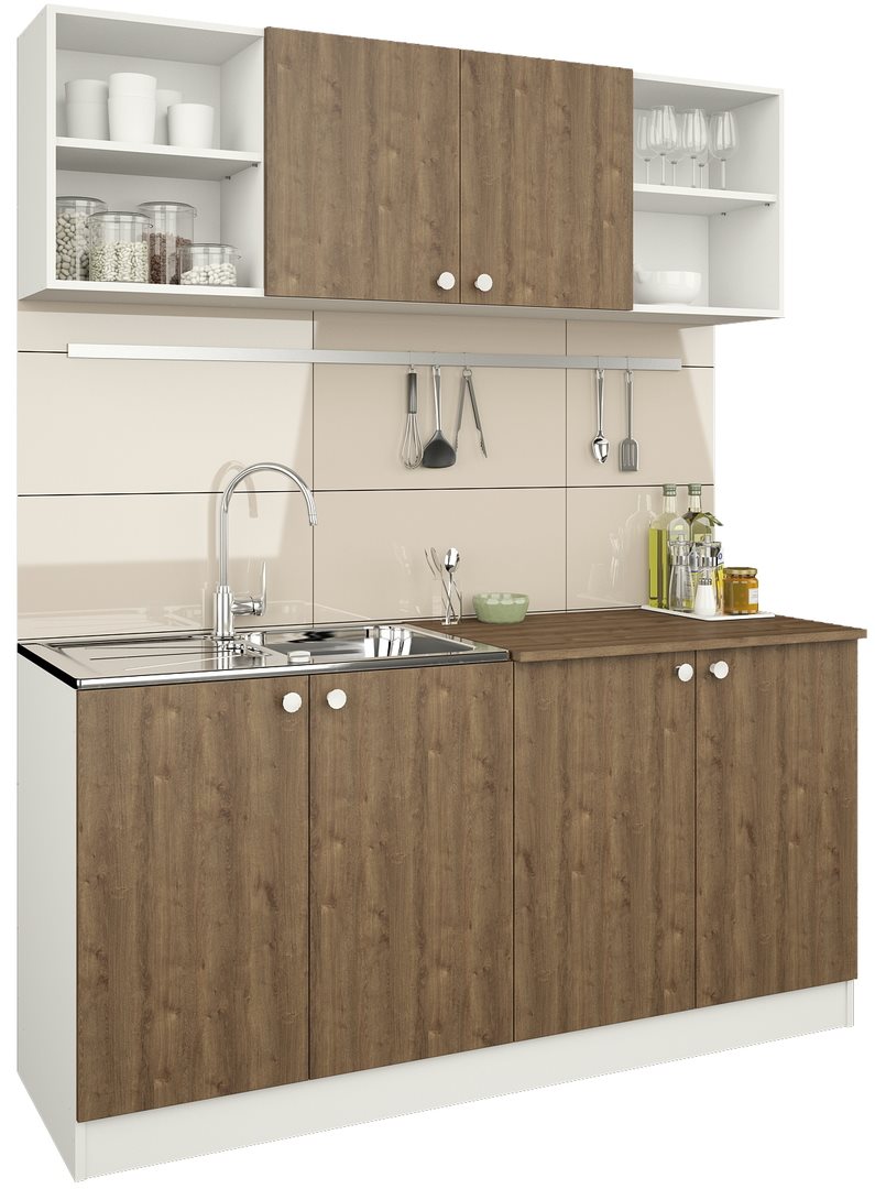Image Кухня Haaus L 1.6м White, Bronze Oak