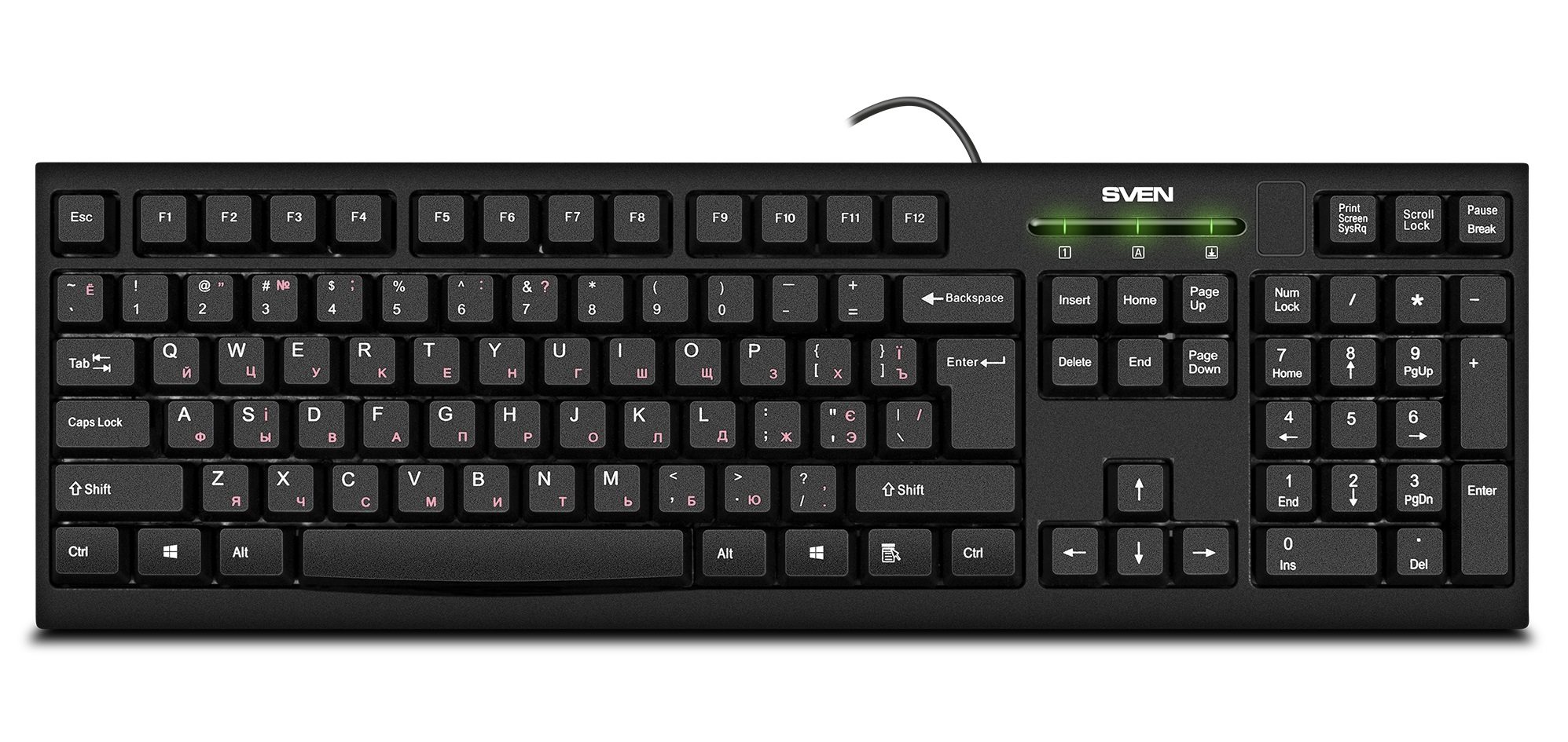 Image Tastatură SVEN KB-S300 Black RU EN