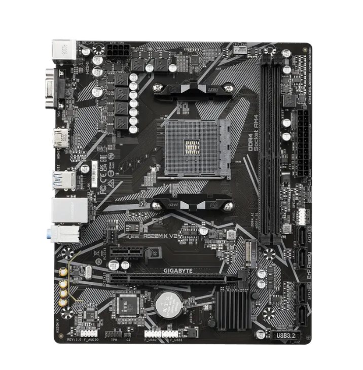 Image Материнская плата Gigabyte A520M K V2, AM4, AMD A520, Micro-ATX